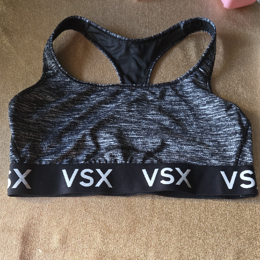 VSX Heathered Black Sports Bra